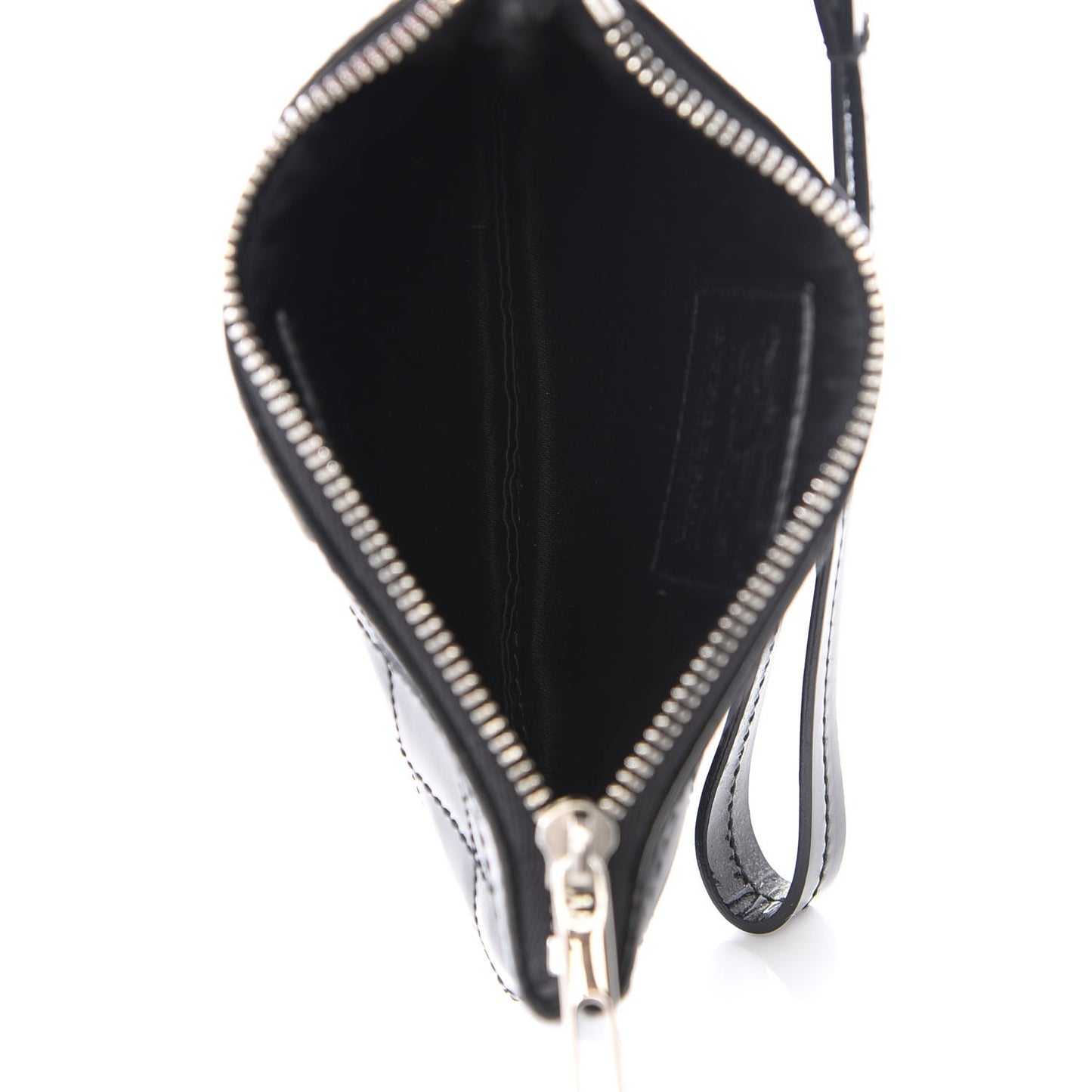 Patent Quilted Wristlet Black