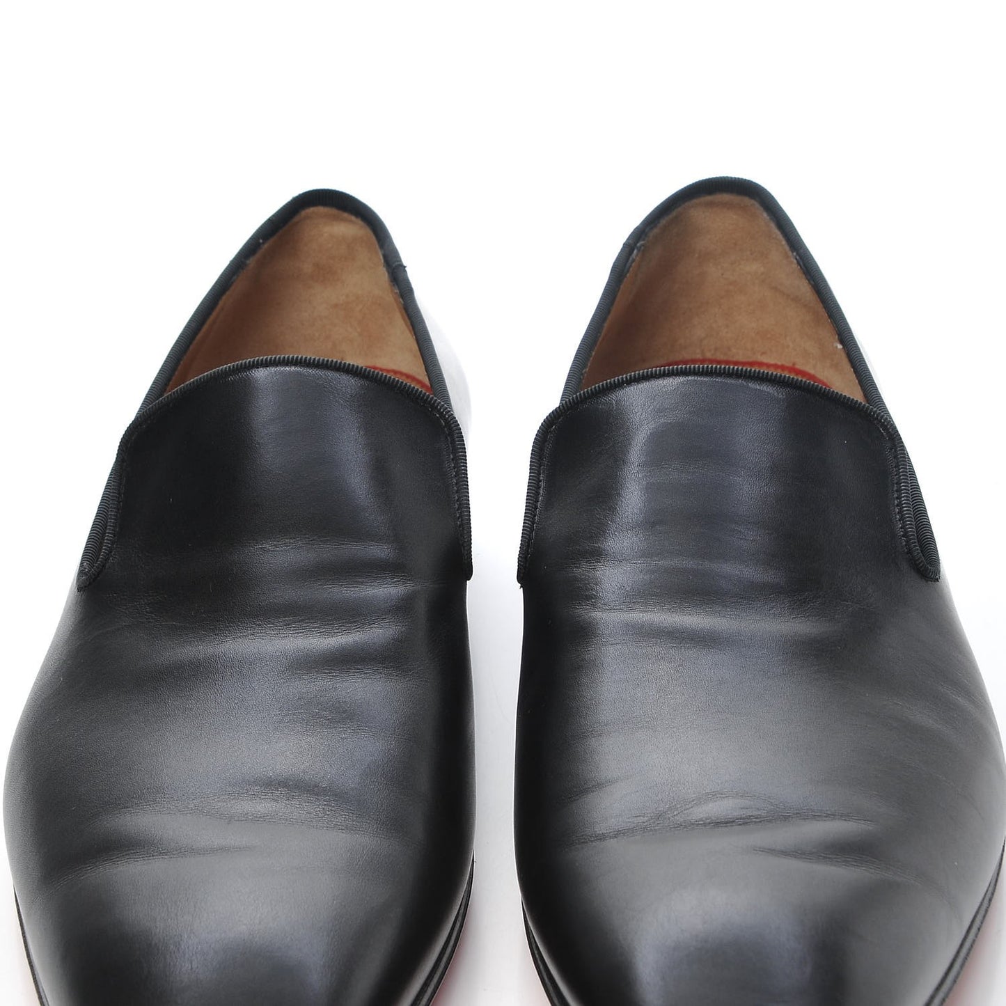 Mens Calfskin Brosse Dandelion Flat Loafers 45.5 Black