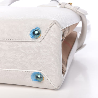 Burberry Grainy Calfskin House Check Small Banner Tote Chalk White 12 of 13