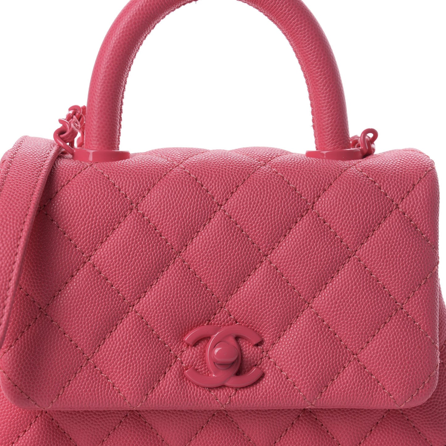 Caviar Quilted Incognito Extra Mini Coco Handle Flap Pink