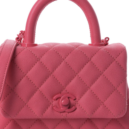 Chanel Caviar Quilted Incognito Extra Mini Coco Handle Flap Pink 11 of 12