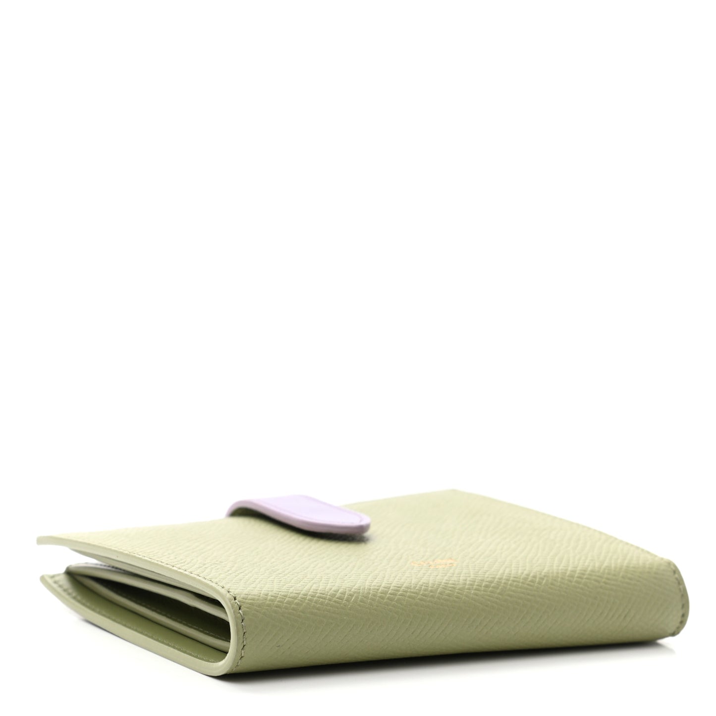 Grained Calfskin Medium Multifunction Strap Wallet Sage Lilas