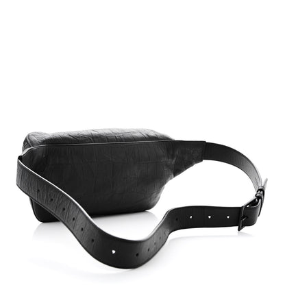 Saint Laurent Calfskin Crocodile Embossed Monogram Belt Bag Black 3 of 11