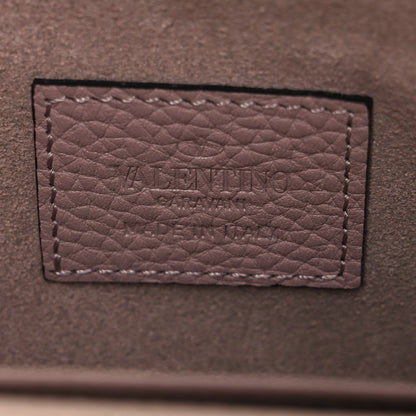 Valentino Garavani Pebbled Calfskin Rockstud Envelope Wallet on Chain Poudre 6 of 8