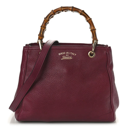 Gucci Calfskin Small Bamboo Shopper Tote Burgundy 1 of 10