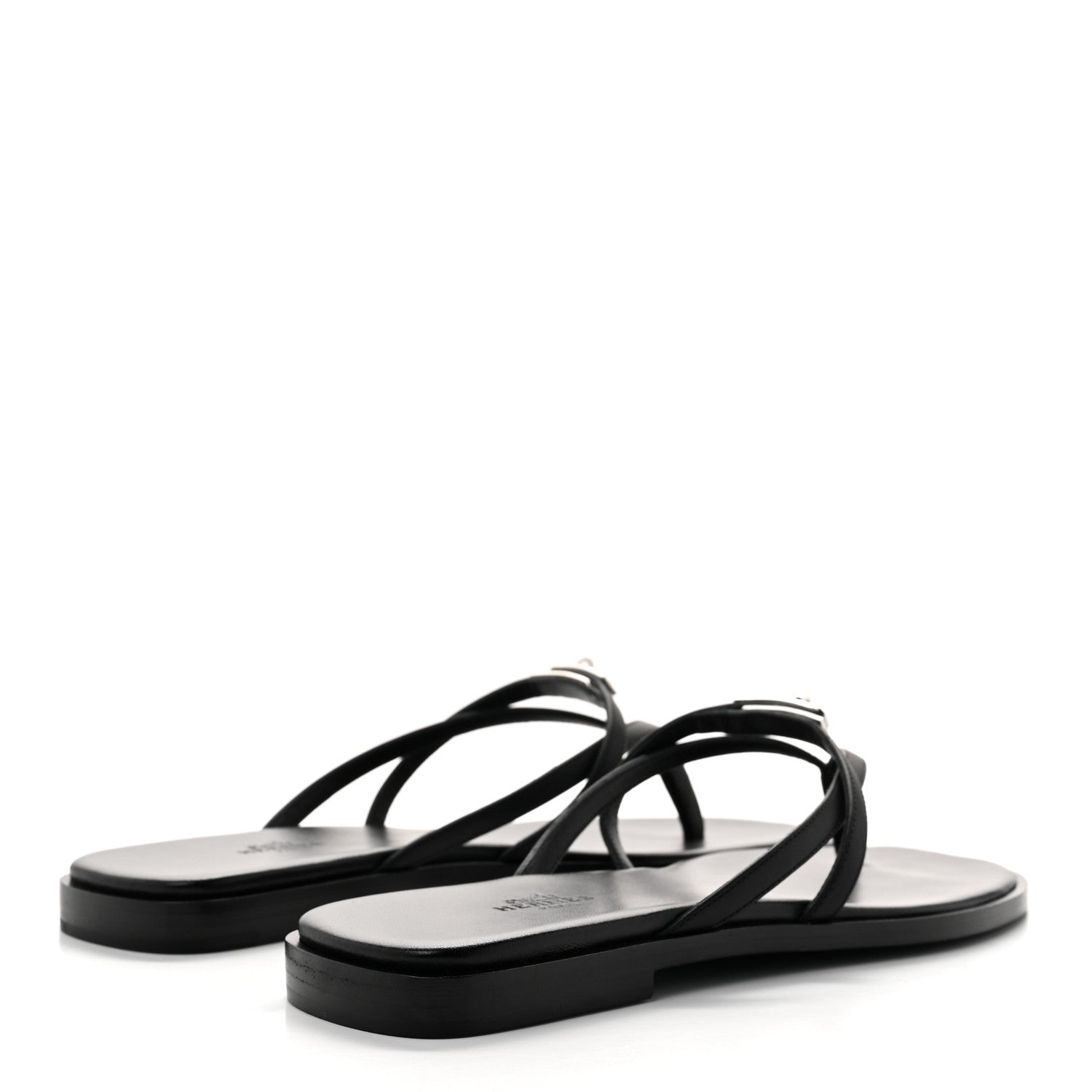 Hermes Calfskin Miss Sandals 39 Black 5 of 9