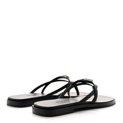 Hermes Calfskin Miss Sandals 39 Black 5 of 9