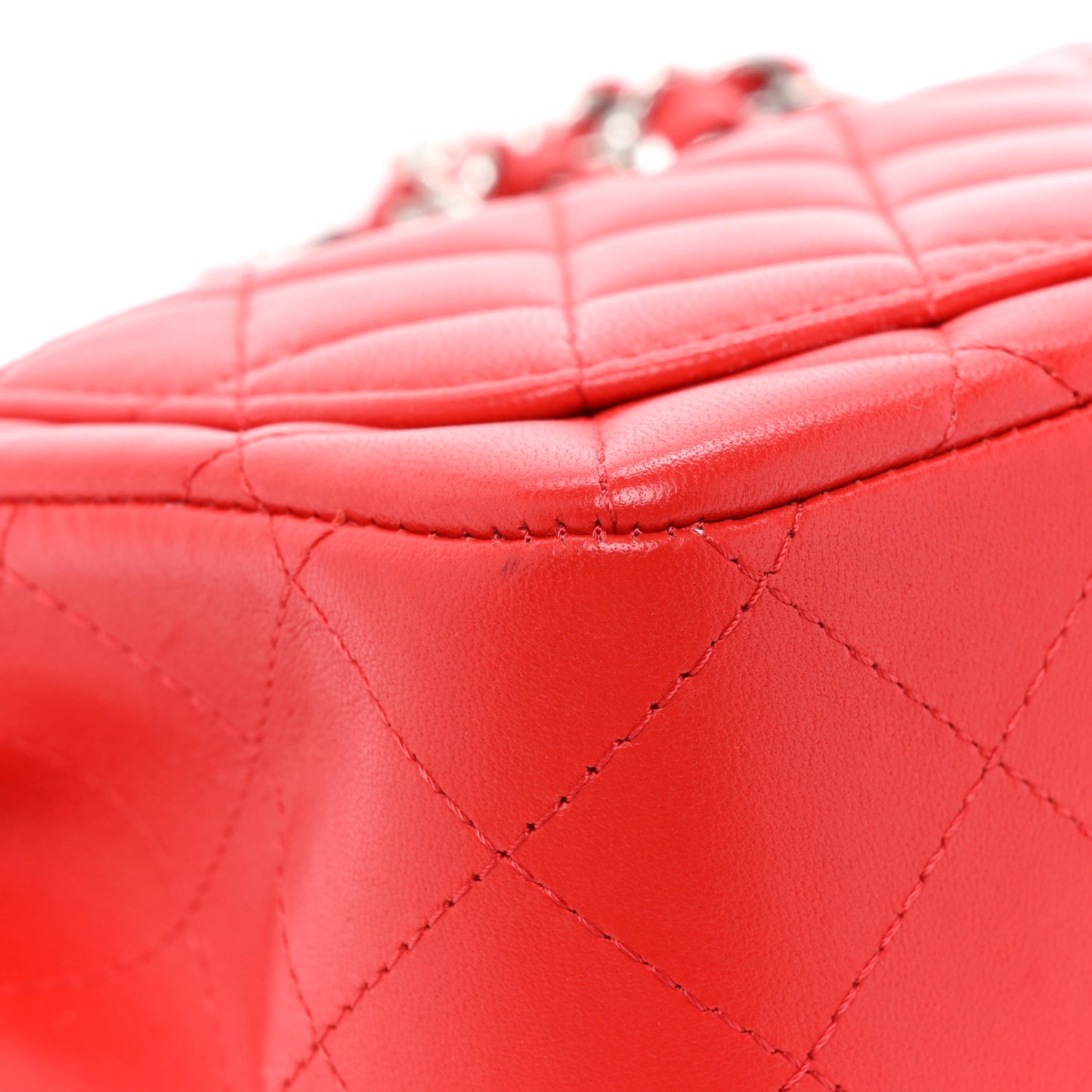 Lambskin Quilted Mini Square Flap Red
