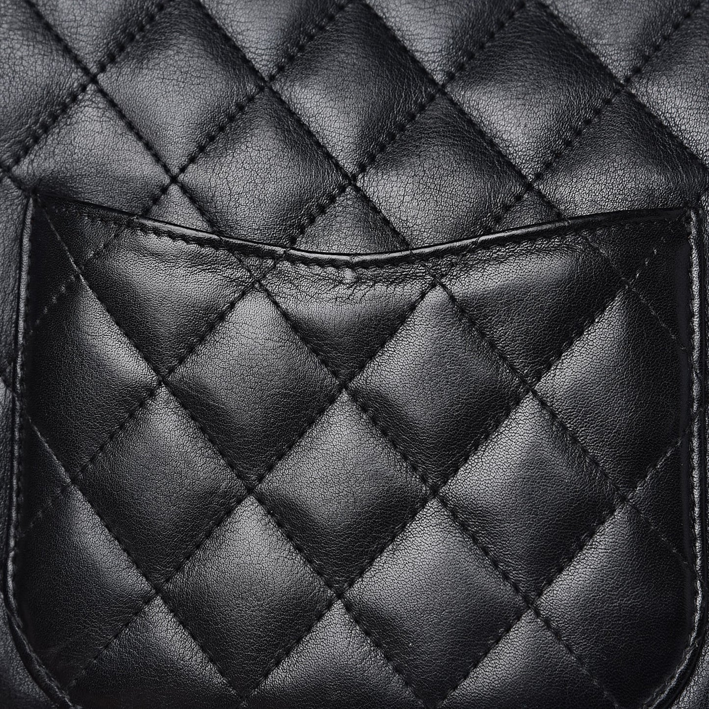 Calfskin Quilted Medium Cambon Messenger Black White