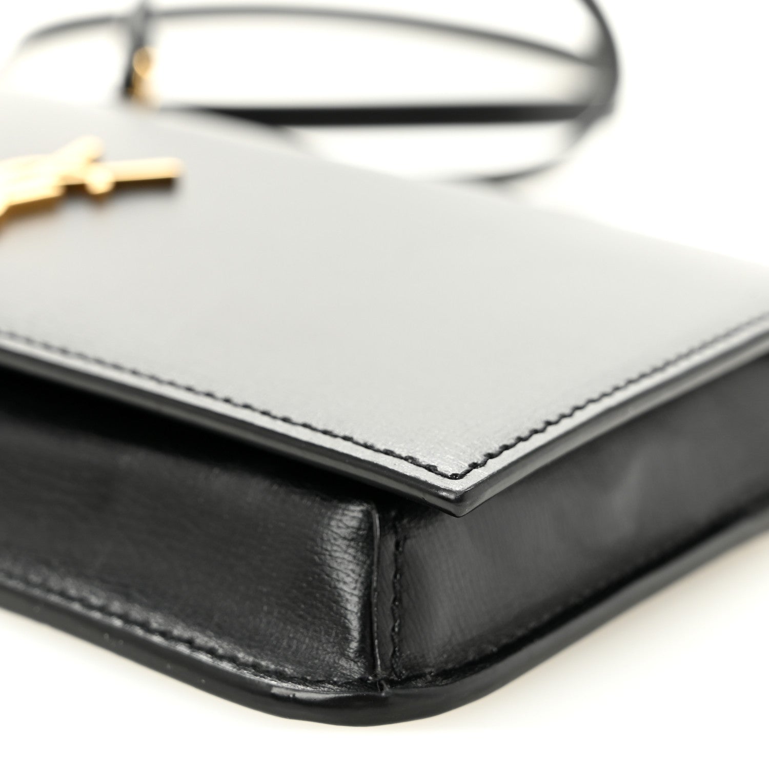 Saint Laurent Grained Calfskin Monogram Phone Holder Crossbody Black 9 of 10