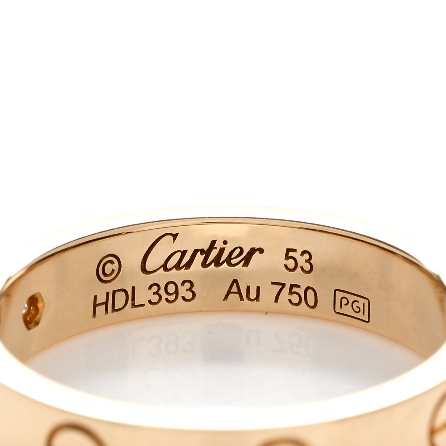 18K Yellow Gold Diamond 4mm LOVE Wedding Band Ring 53 6.25