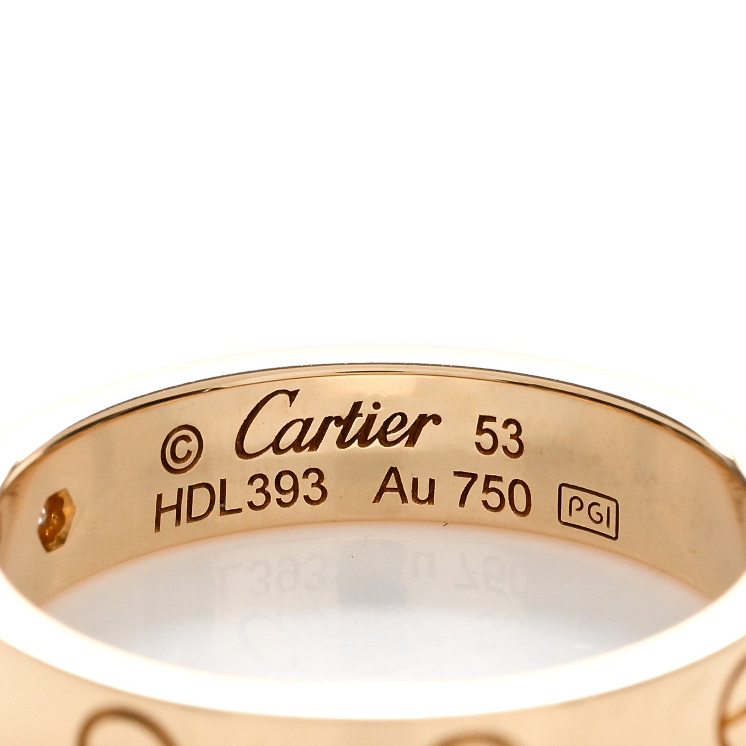 Cartier 18K Yellow Gold Diamond 4mm LOVE Wedding Band Ring 53 6.25 3 of 3