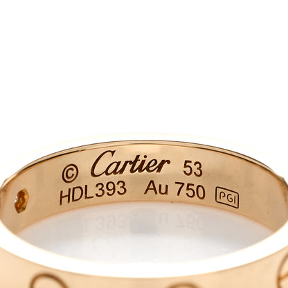 Cartier 18K Yellow Gold Diamond 4mm LOVE Wedding Band Ring 53 6.25 3 of 3