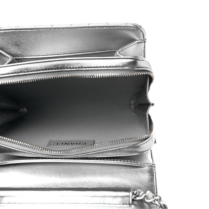 Chanel Metallic Lambskin Like A Wallet Flap Silvery Black 5 of 10