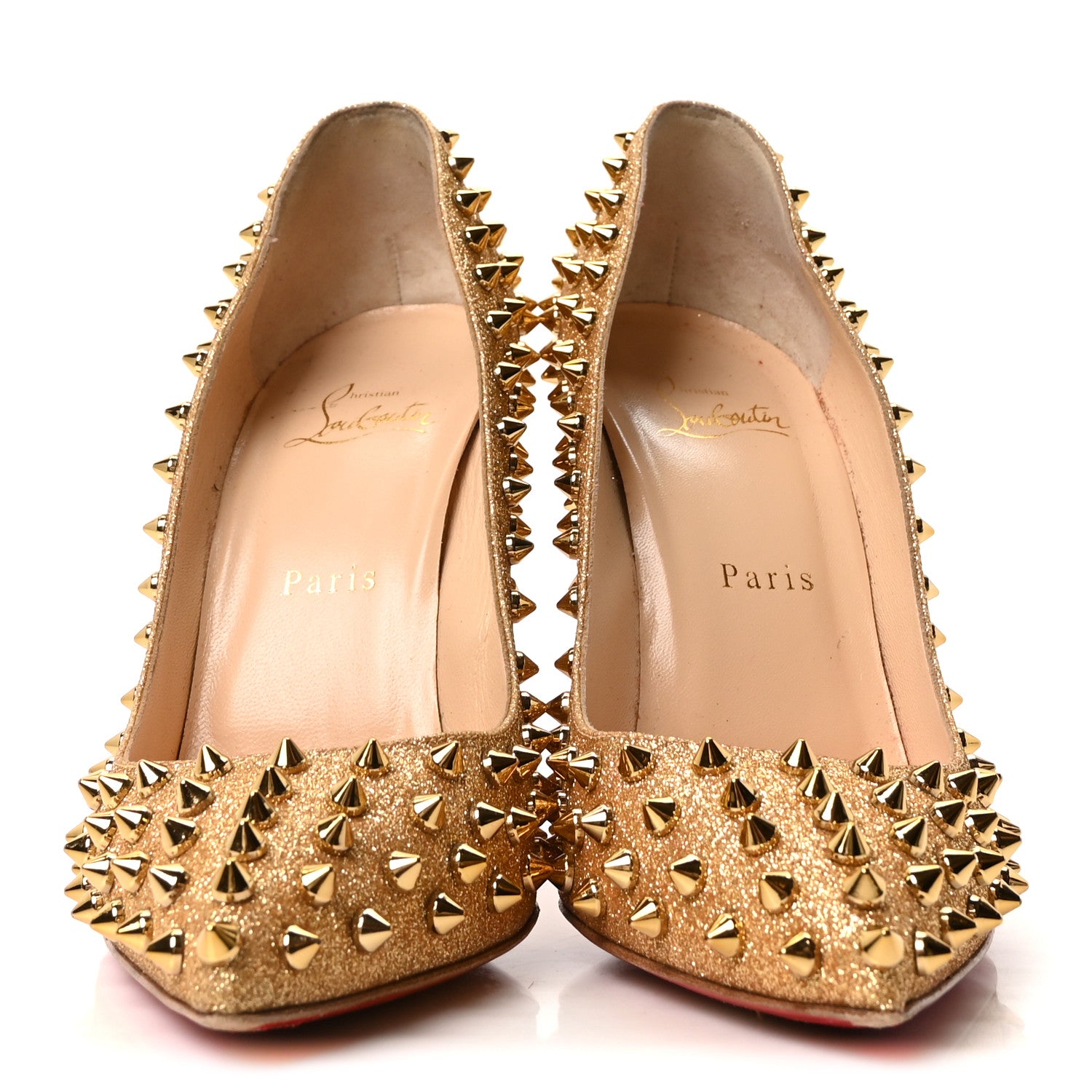 Christian Louboutin Glitter Mini Specchio Follies Spikes 100 Pumps