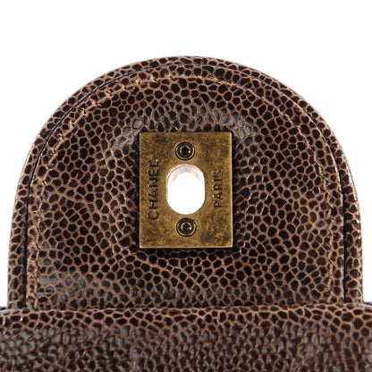 Chanel Crumpled Grained Calfskin Quilted Large Shiva Flap Brown 8 of 8