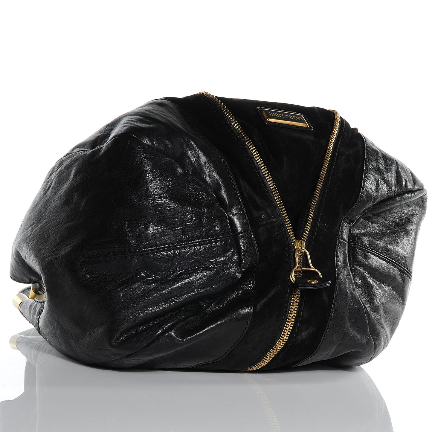 Liquid Patent Suede Mandah Tote Black