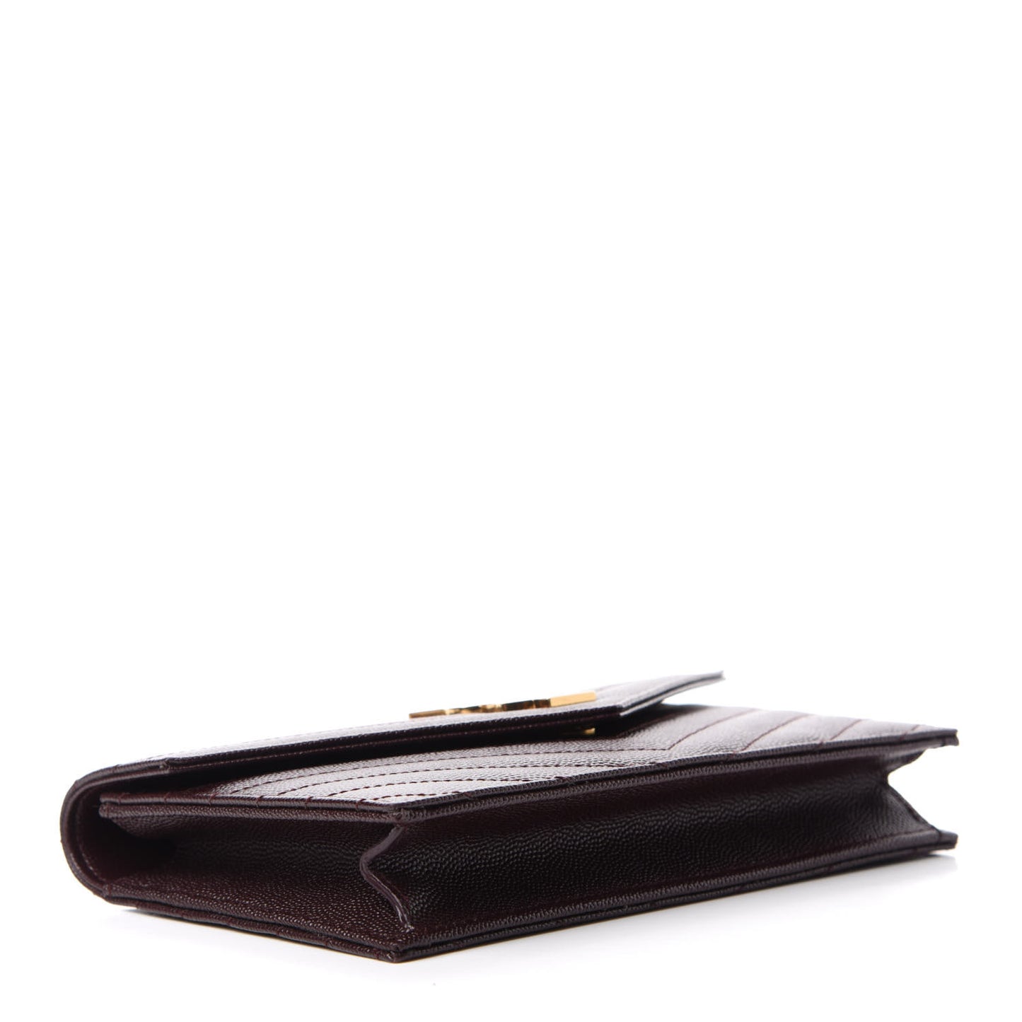 Grain De Poudre Matelasse Chevron Monogram Envelope Chain Wallet Amaranto