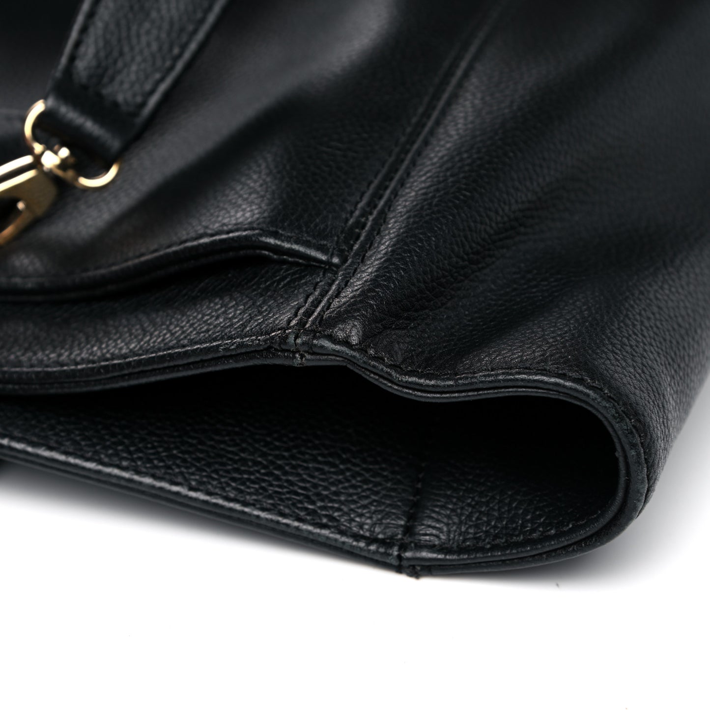 Calfskin Cerf Executive Shopper Tote Black