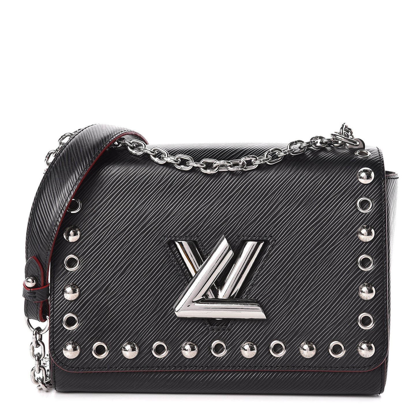 Epi Studded Twist Shoulder Bag MM Black