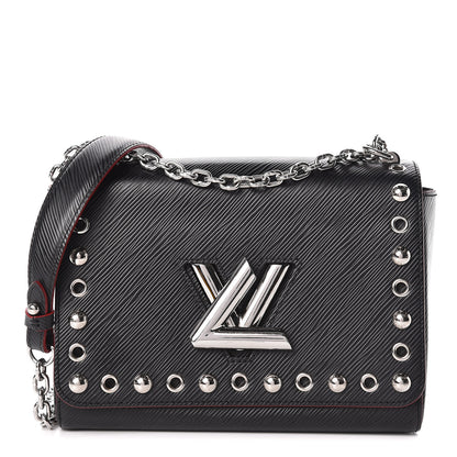 Louis Vuitton Epi Studded Twist Shoulder Bag MM Black 1 of 12