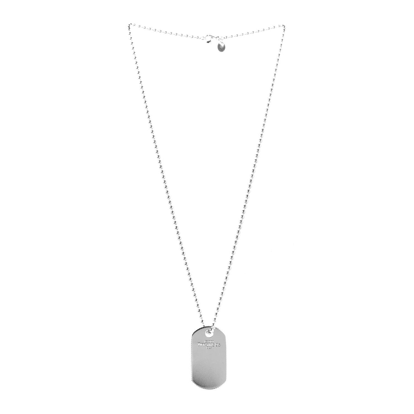Sterling Silver Coin Edge Dog Tag Necklace