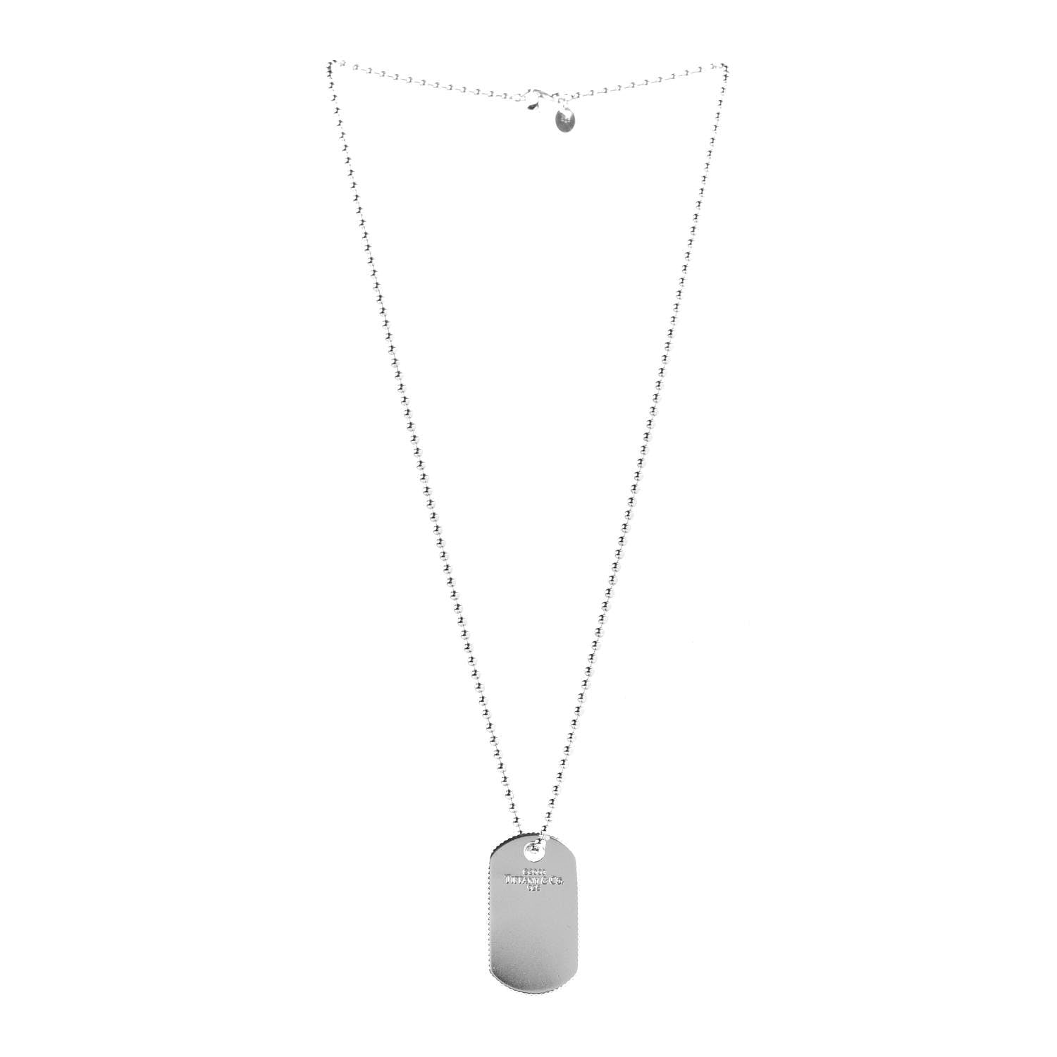 Tiffany Sterling Silver Coin Edge Dog Tag Necklace 3 of 6