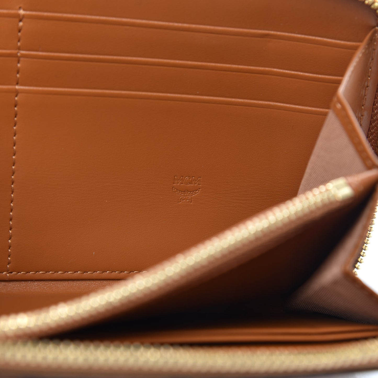 Visetos Large Zip Around Wallet Cognac