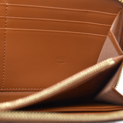 MCM Visetos Large Zip Around Wallet Cognac 6 of 7