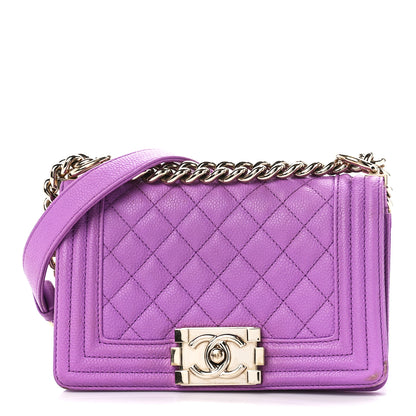 Chanel Caviar Quilted Small Boy Flap Violet 1 of 11
