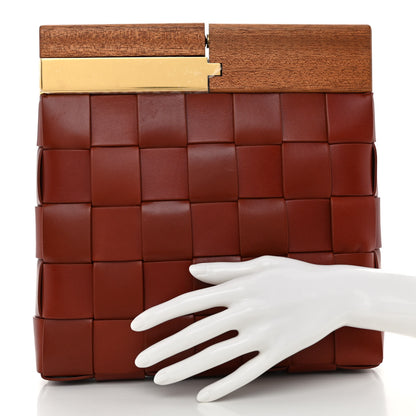 Bottega Veneta Nappa Intrecciato The Snap Clutch Rust 2 of 9