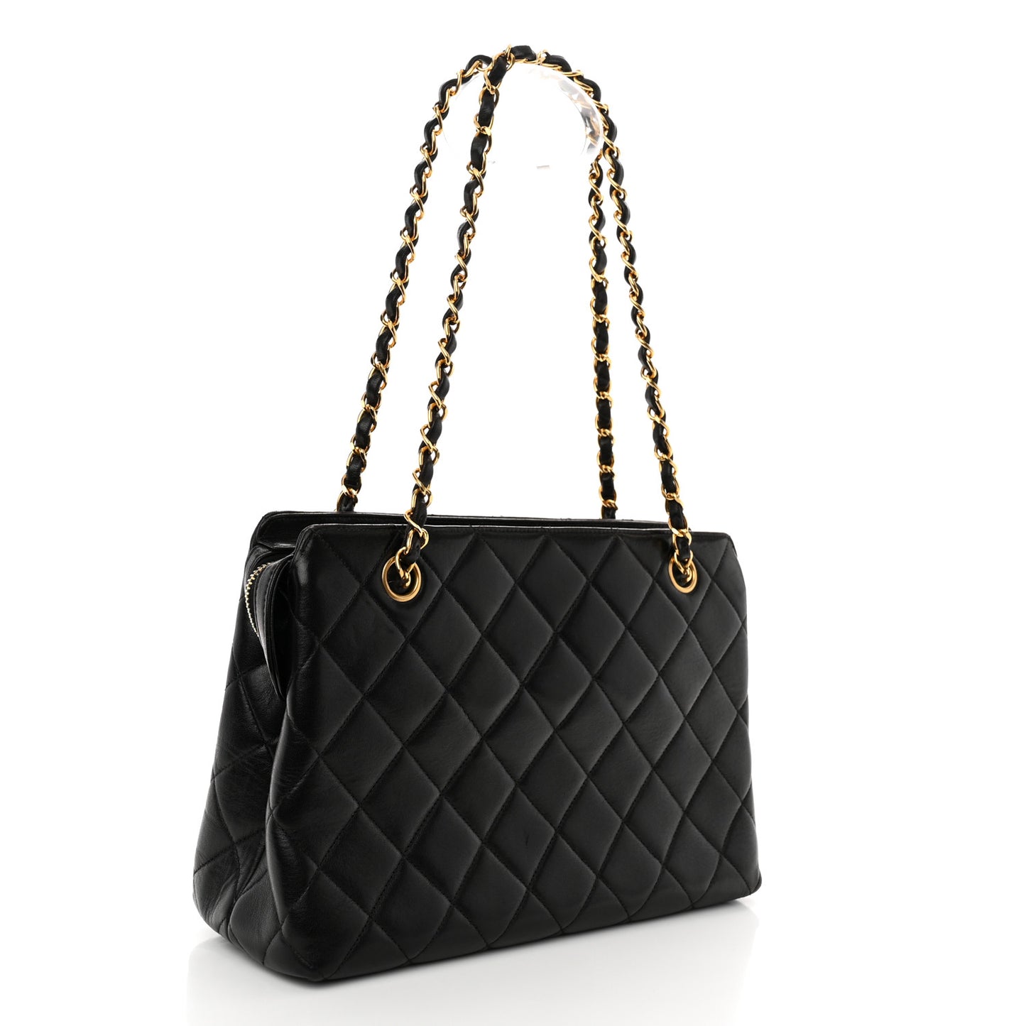 Lambskin Quilted Shoulder Bag Black