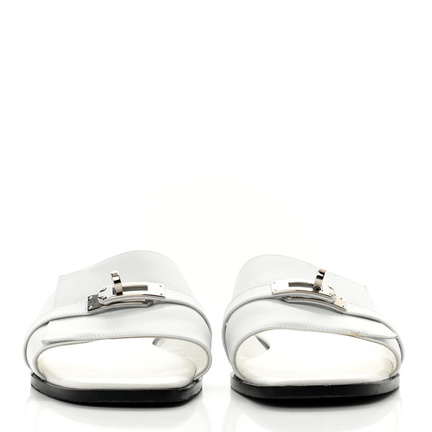 Hermes Calfskin Giulia Sandals 40.5 White 2 of 8
