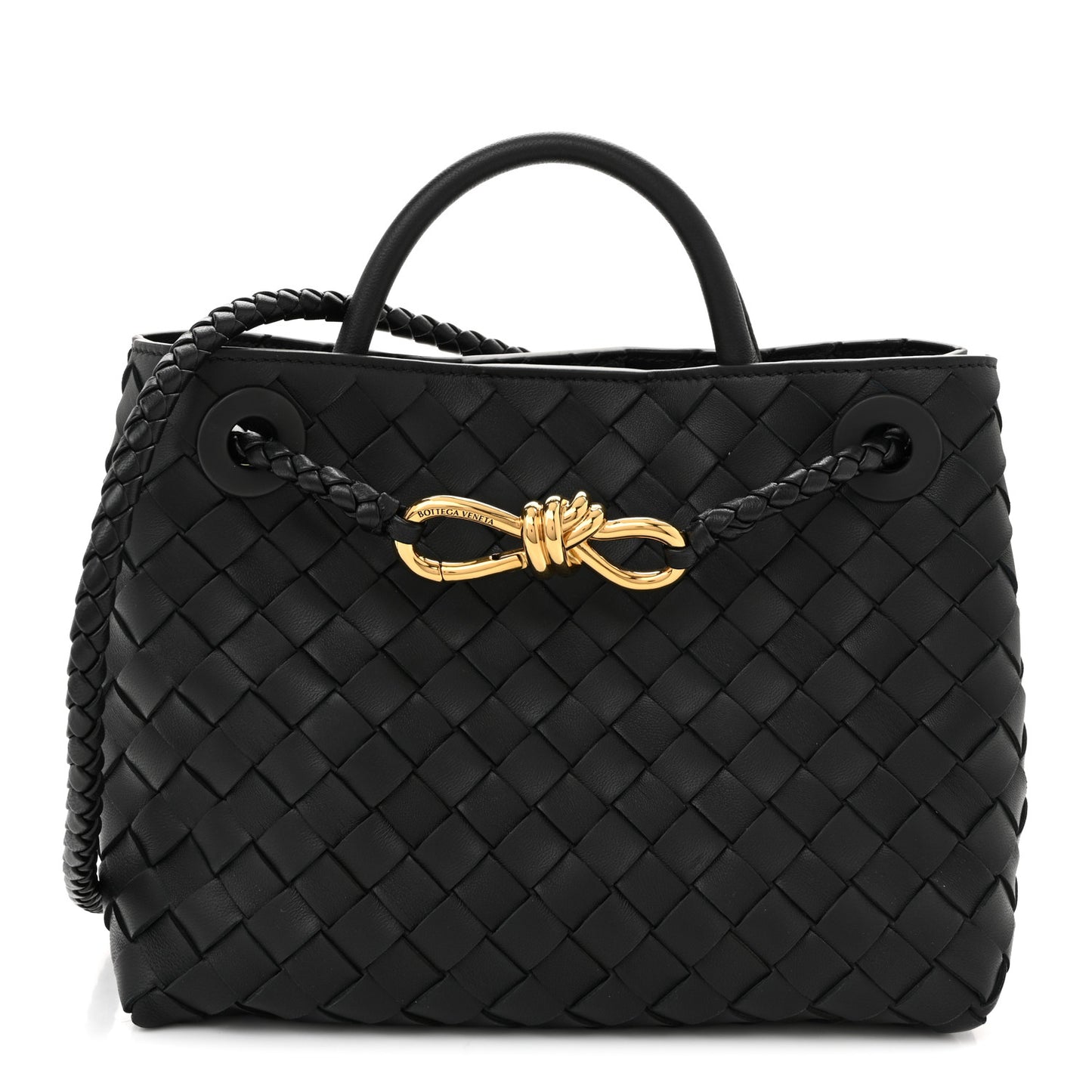 Nappa Intrecciato Small Andiamo Shoulder Bag Black Black
