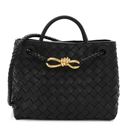 Bottega Veneta Nappa Intrecciato Small Andiamo Shoulder Bag Black Black 1 of 9