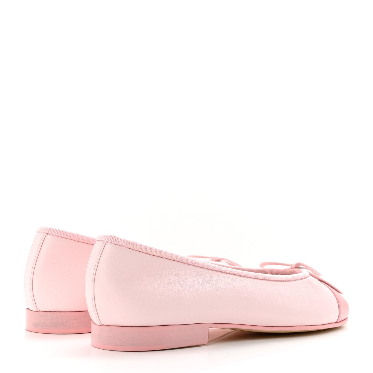 Lambskin CC Cap Toe Ballerina Flats 36 Pink Light Pink