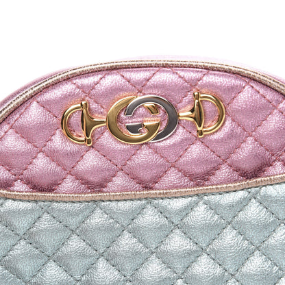 Gucci Laminated Nappa Trapuntata Mini Zumi Dome Shoulder Bag Rosa Lago Rame 9 of 10
