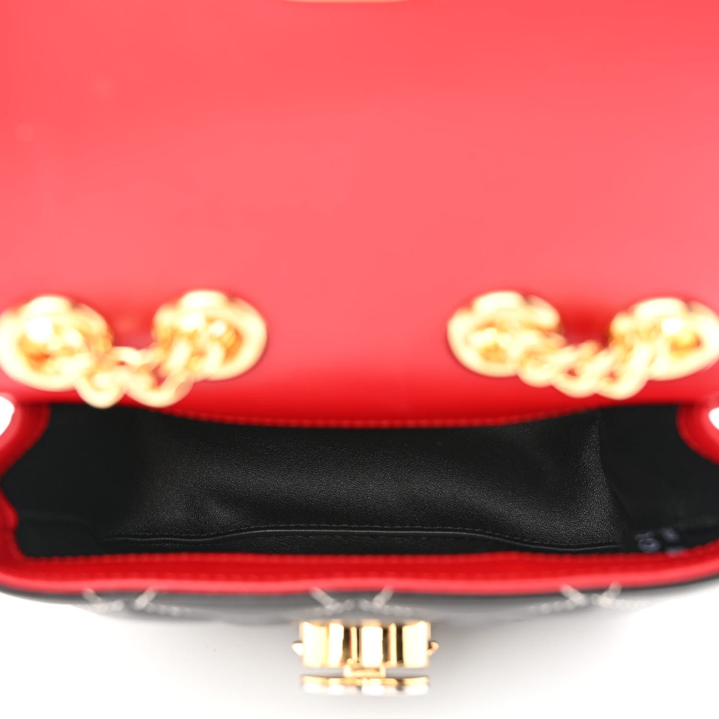 Calfskin Quilted Mini Deco Shoulder Bag Mystic White Red Black