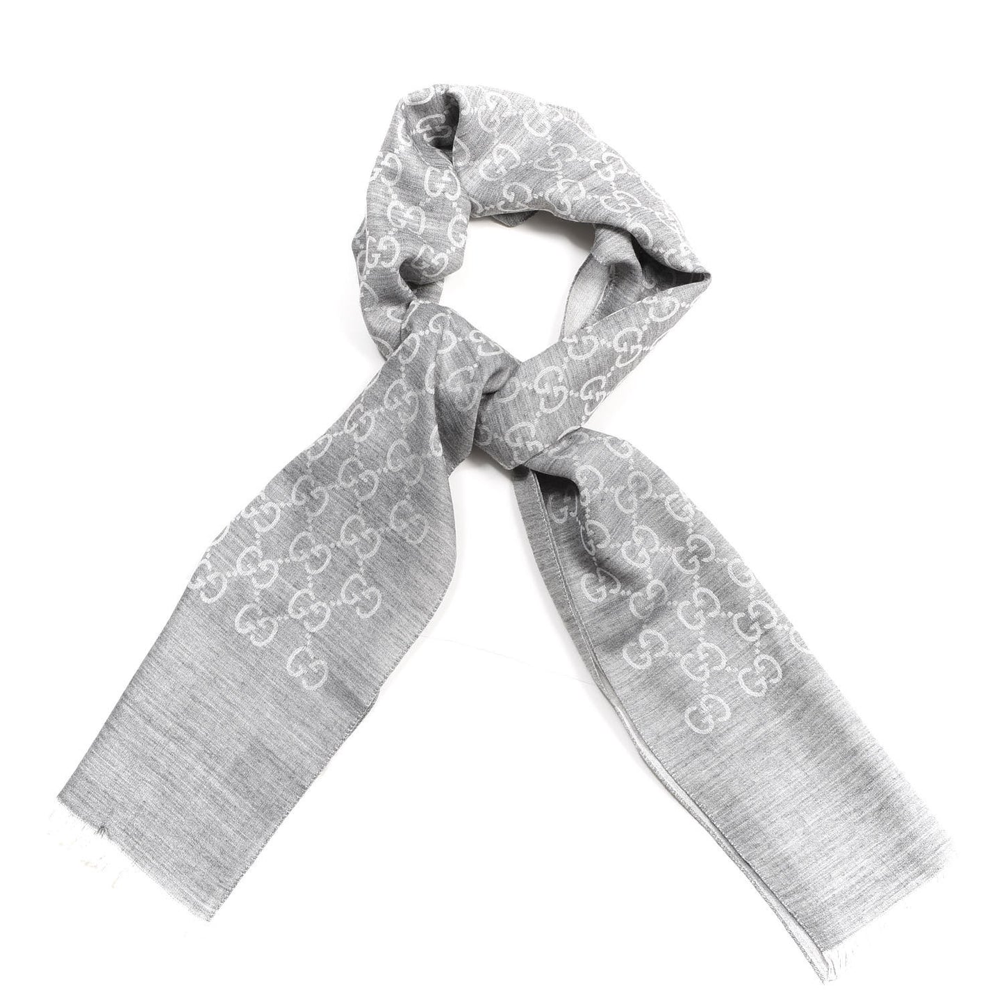 Wool Silk GG Monogram GGNat Scarf Lead