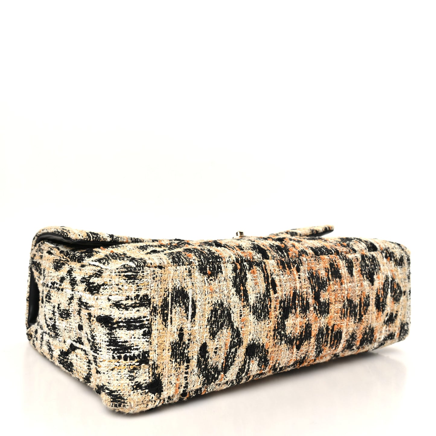 Tweed Mixed Fibers Leopard Print Souplissimo Maxi Flap Brown Black White
