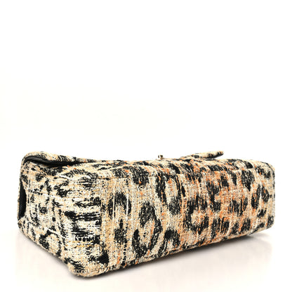 Chanel Tweed Mixed Fibers Leopard Print Souplissimo Maxi Flap Brown Black White 4 of 11