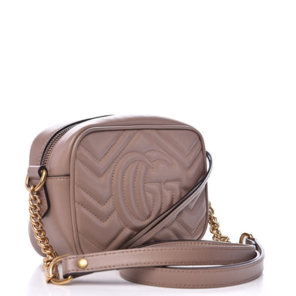 Gucci Calfskin Matelasse Mini GG Marmont Chain Shoulder Bag Porcelain Rose 3 of 13