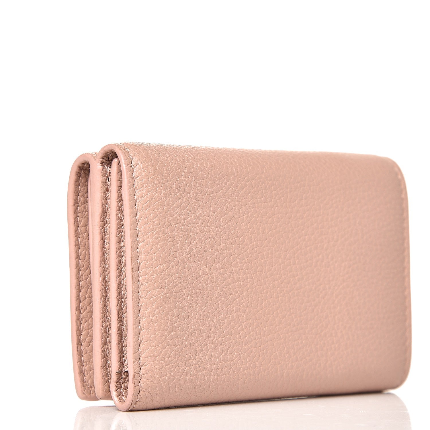 Saint Laurent Grained Calfskin Paris Petite Compact Wallet Pale Pink 3 of 8