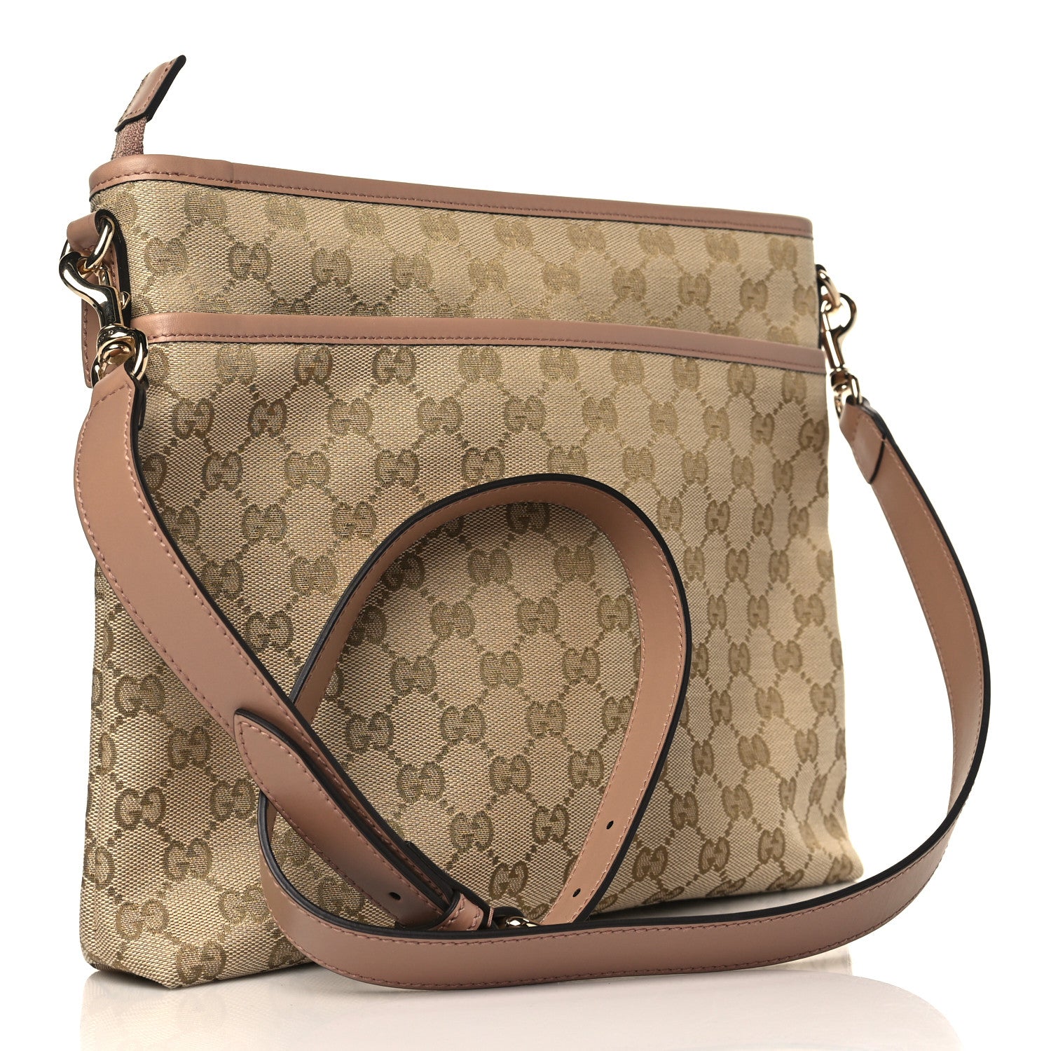 Gucci Monogram Medium Flat Messenger Bag Pink 3 of 9