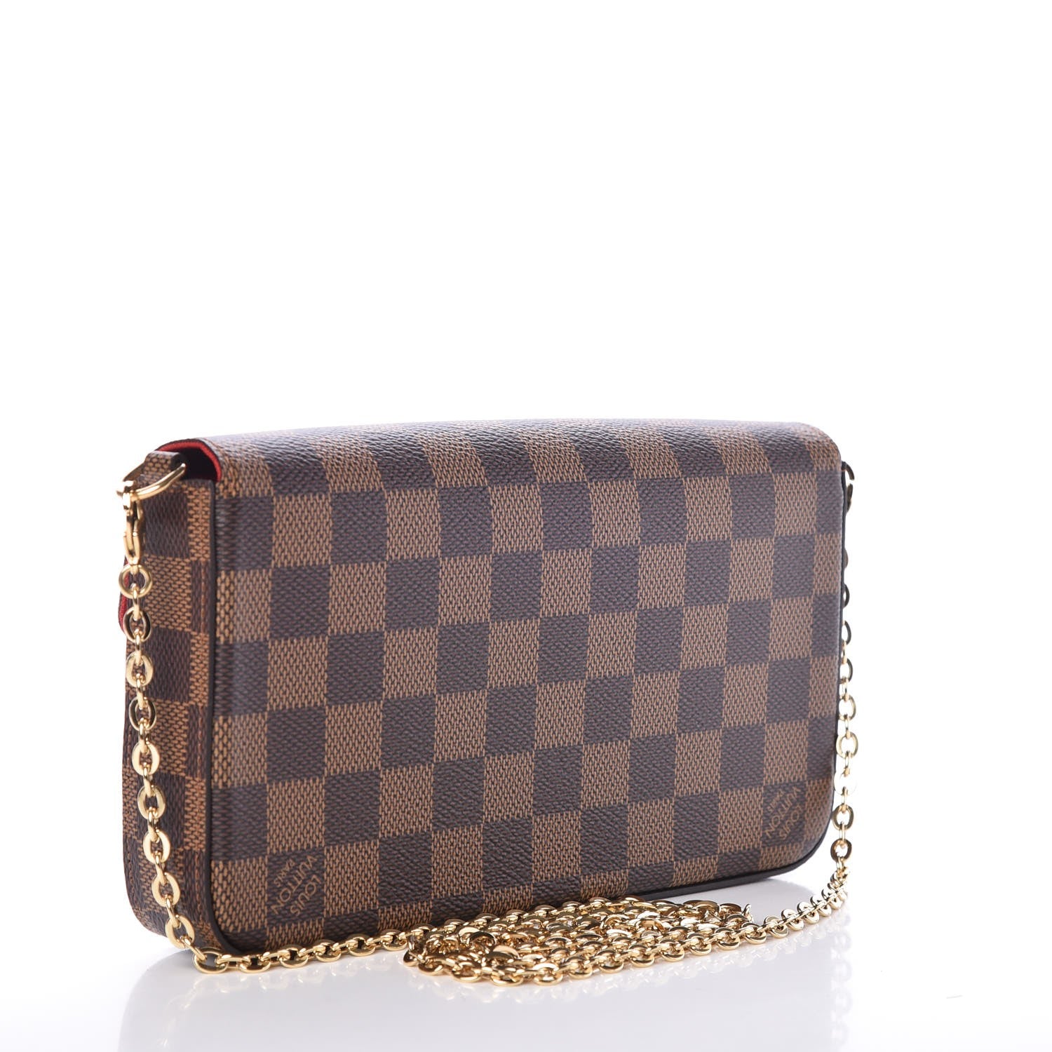 Louis Vuitton Damier Ebene Pochette Felicie Chain Wallet 4 of 9