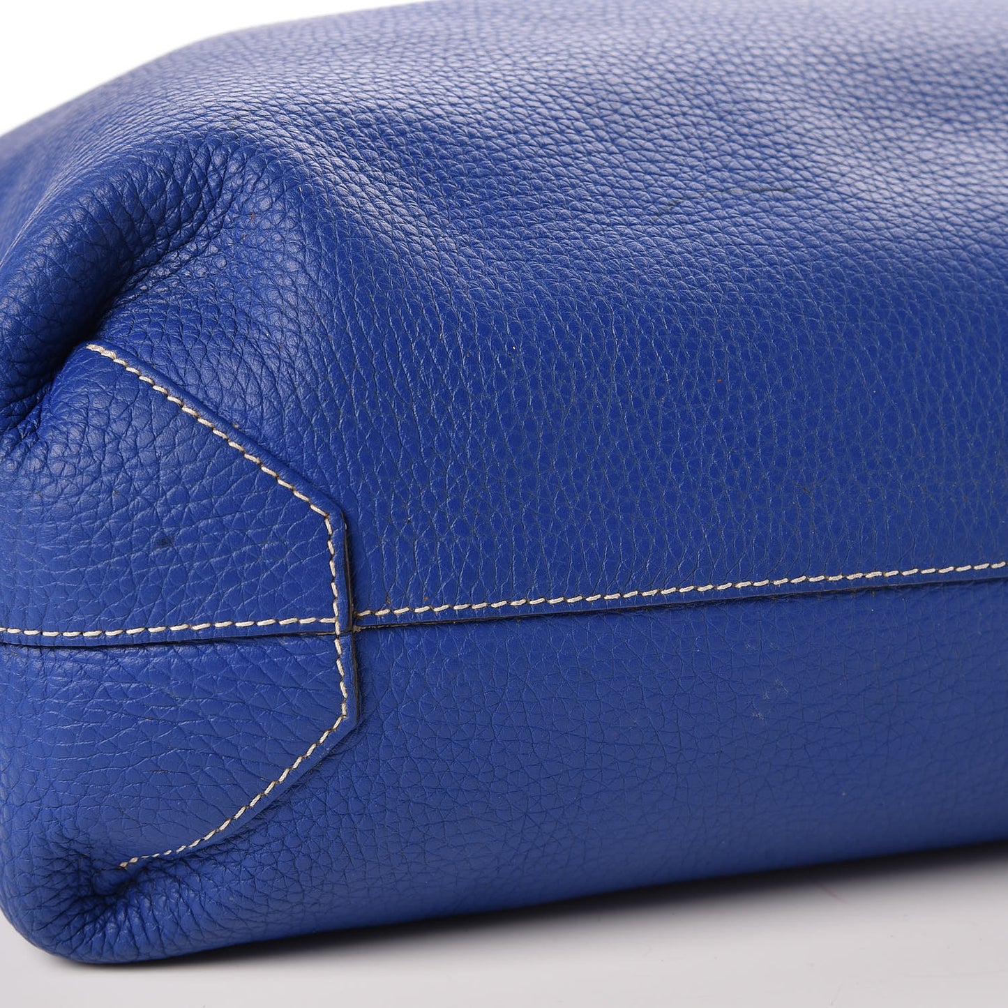 Taurillon Clemence Double Sens 36 Reversible Tote Graphite Bleu Electrique