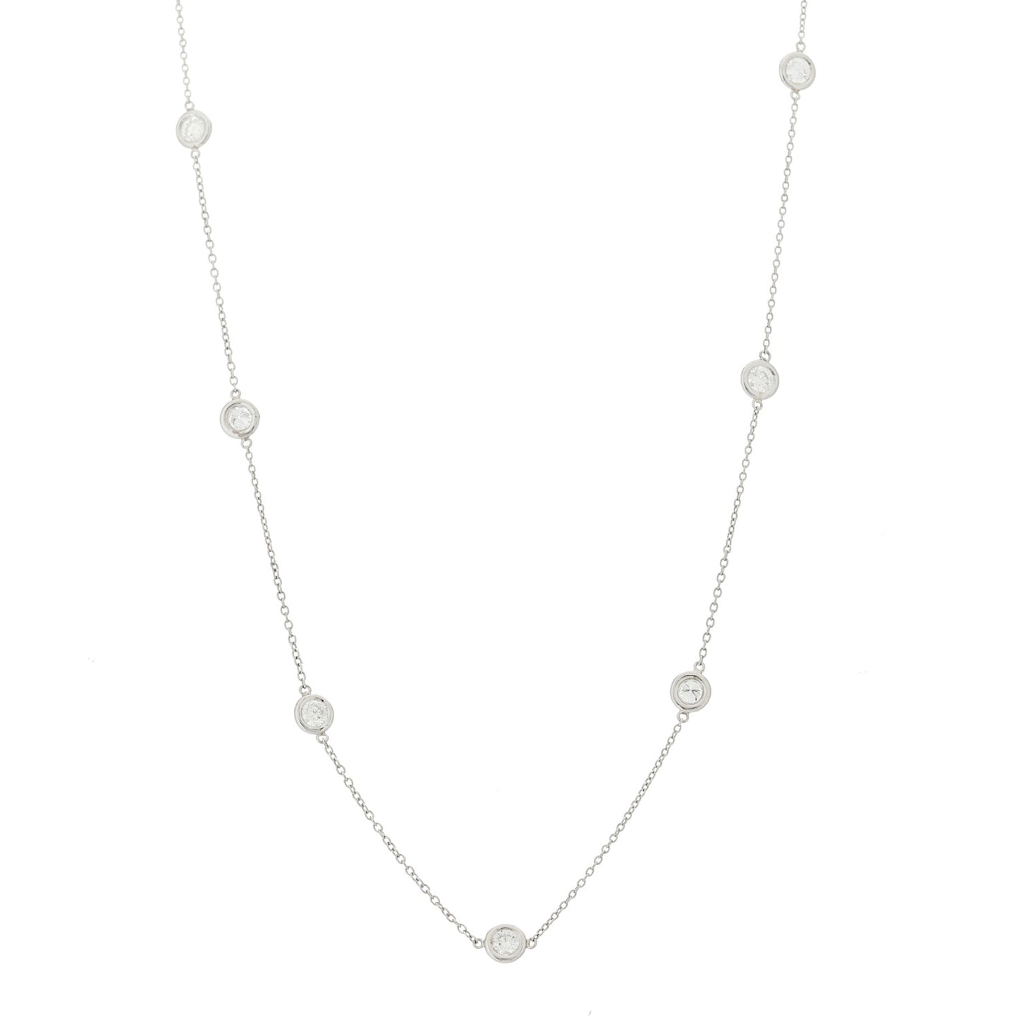 Platinum Diamond Elsa Peretti 1.54ctw Diamonds by the Yard 11 Station Necklace