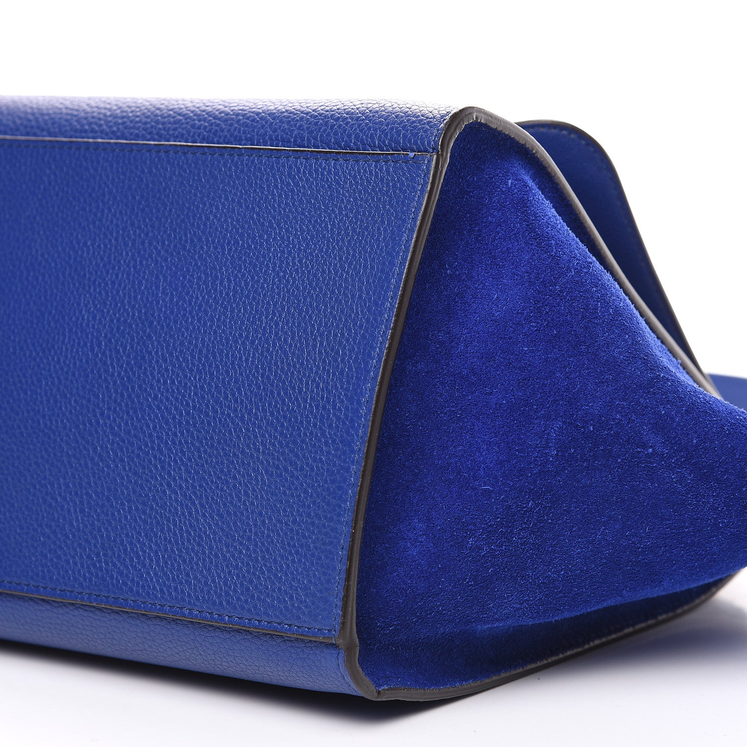 Celine Drummed Calfskin Suede Small Trapeze Indigo 8 of 9