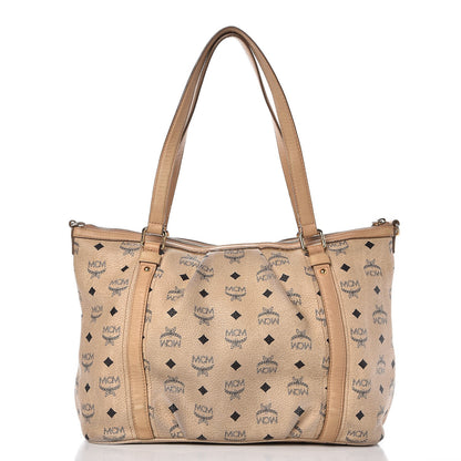 MCM Visetos Medium Essentials Shopper Tote Beige 4 of 28
