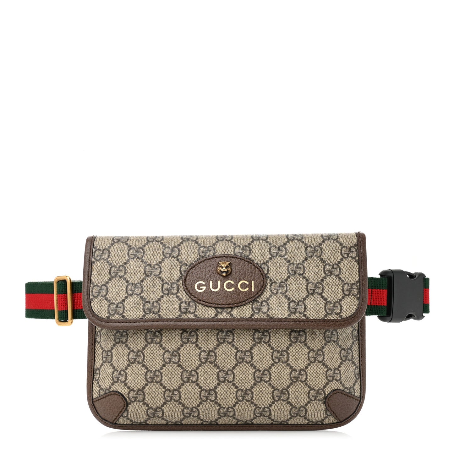 GG Supreme Monogram Neo Vintage Web Belt Bag Brown
